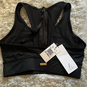 ALALA black NWT zipper mesh sports bra XS cute and sexy